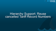 Reuse Cancelled Tariff Record Numbers